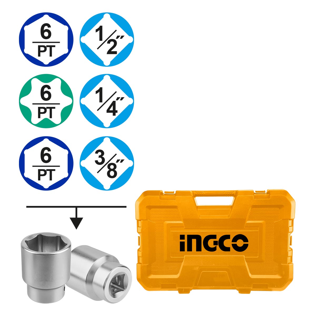 Εργαλεία Χειρός και Καρυδάκια 1/4″ – 1/2″ – 3/8″ Σετ 216 τεμ.